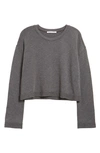 Groceries Apparel Solstice Organic Cotton & Recycled Polyester Crop Sweatshirt In Grey