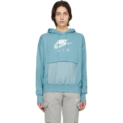 Nike Sportswear Air Hoodie In Cerulean/ White