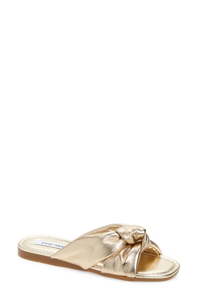 Steve Madden Entrada Knot Slide Sandal In Gold Leather