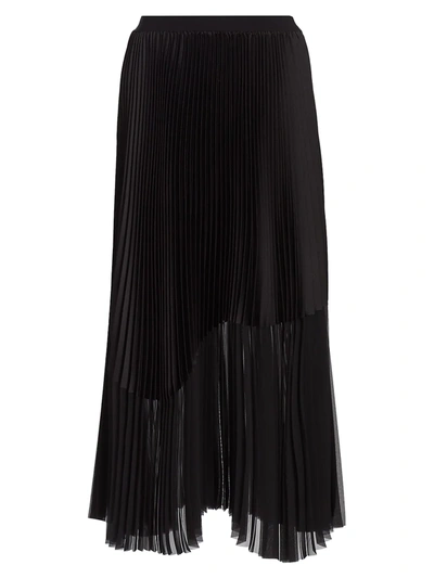 Fabiana Filippi Pleated Chiffon & Satin Midi Skirt In Black