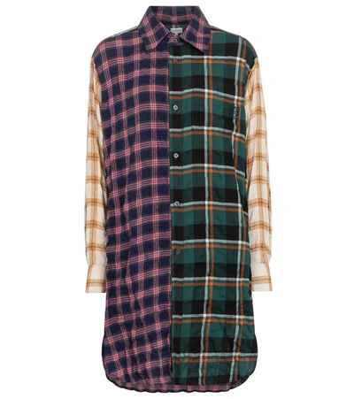 Loewe Mixed Check Oversized Button-down Shirt In Multicoloured