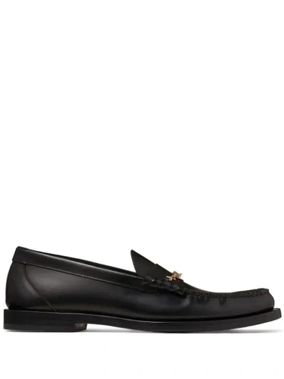 Jimmy Choo Mocca Star Chain Loafers In Black