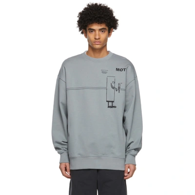 Acne Studios Grey Beni Bischof Edition 'motf' Sweatshirt In Oversized Sweatshirt