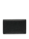 Valextra Saffiano Pebbled Business Card Case In Black