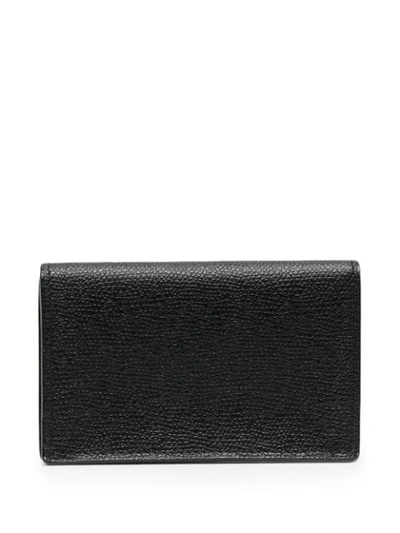 Valextra Saffiano Pebbled Business Card Case In Black