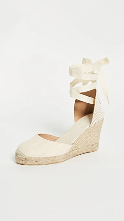 Soludos Wedge Lace-up Espadrille Sandal In Blush