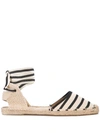 Soludos Classic Striped Ankle-wrap Espadrilles In Multi