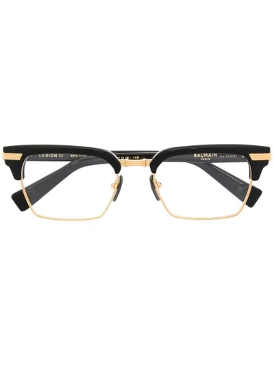 Balmain Eyewear Legion Ii Rectangular Frame Glasses In Black