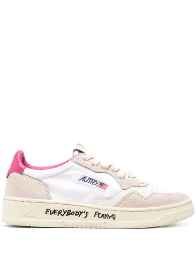 Autry Leather & Nylon Low Sneakers In White