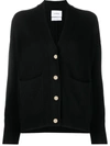 Barrie Button-up Cashmere Cardigan In Black