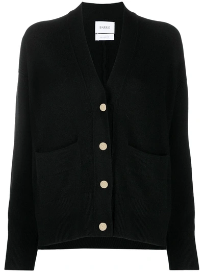 Barrie Button-up Cashmere Cardigan In Black