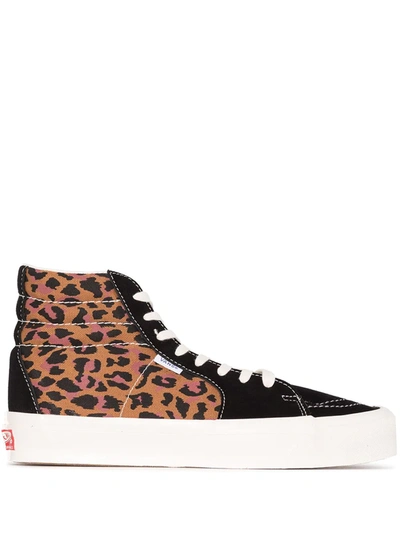 Vans Black Ua Og Style 38 Ns Lx Leopard Print Sneakers In Brown