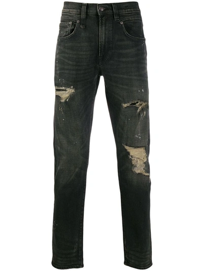 R13 Men's Black Cotton Jeans