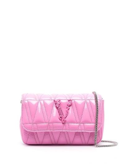 Versace Women's Pink Leather Shoulder Bag