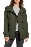 Thread & Supply Double Breasted Peacoat In Olive
