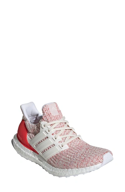 Adidas Originals Ultraboost Running Shoe In Chalk White/ Active Red