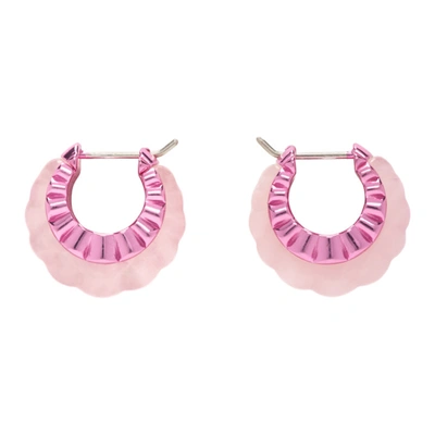 Bottega Veneta Pink Quartz Hoop Earrings In 5708 Rsqrtz