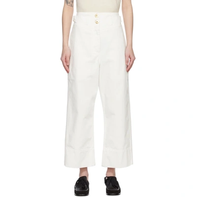 Lanvin White High-waisted Crop Jeans In 01 Optwht
