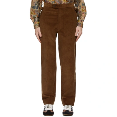 Bode Brown Corduroy Side-tie Trousers
