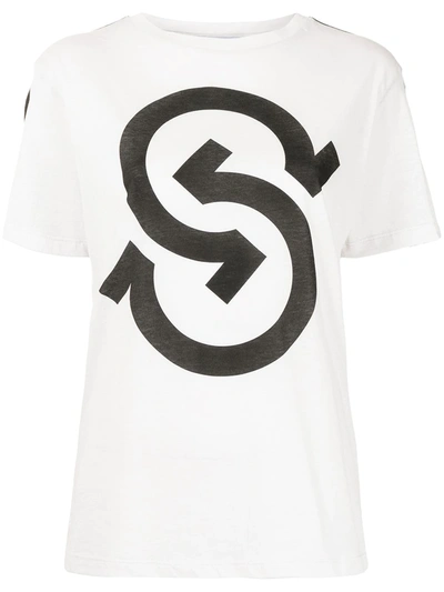 Ferragamo Gancio S Logo-print T-shirt In White,black