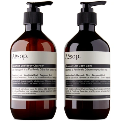 Aesop Geranium Leaf Body Care Duet Set, 500 ml In N/a