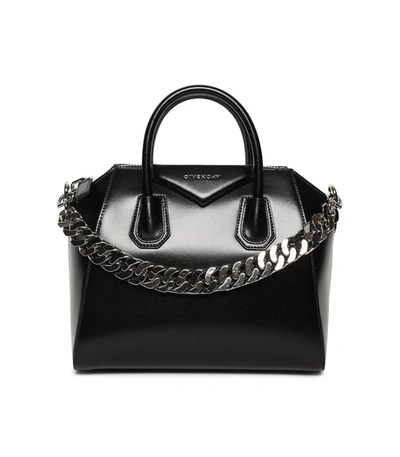Givenchy Small Antigona Bag With Metal Chain Strap In Black