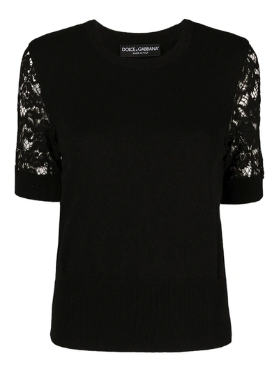 Dolce & Gabbana Cashmere Blend Crewneck In Black