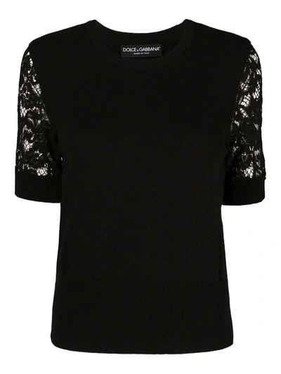 Dolce & Gabbana Cashmere Blend Crewneck In Black In Black