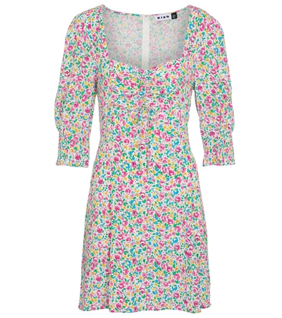 Rixo London Larissa Bow-detailed Floral-print Crepe Mini Dress In Multicoloured