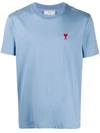 Ami Alexandre Mattiussi Logo-embroidered Organic-cotton T-shirt In Blue