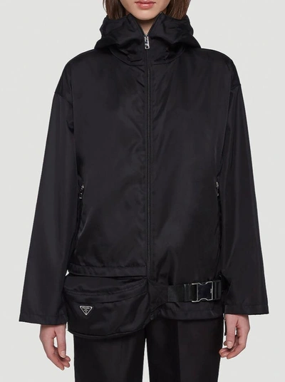 Prada Gabardine Blouson Jacket In Black