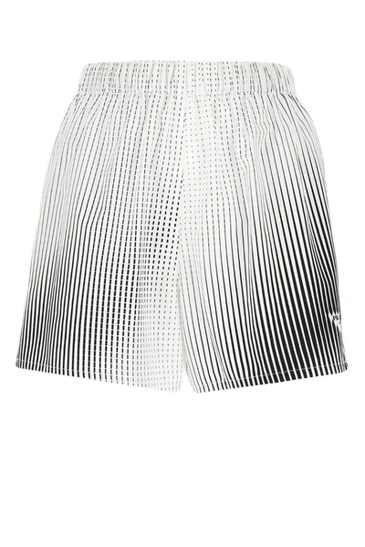 Prada Logo Print Striped Shorts In Multi
