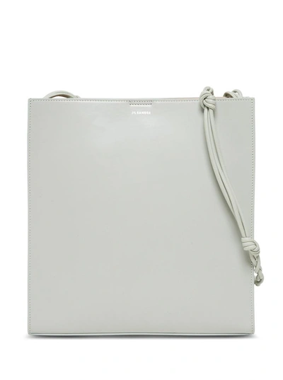 Jil Sander Tangle Crossbody Bag In Sage Colored Leather In Green