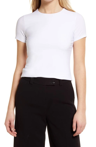 Halogen Shirttail Hem T-shirt In White