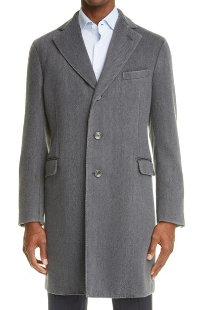 Boglioli Garment Dyed Three-button Topcoat In Faded Grey