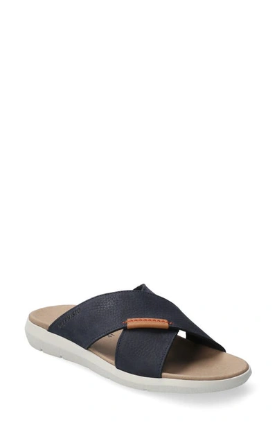 Mephisto Conrad Slide Sandal In Navy Leather