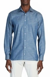 Alton Lane Mason Everyday Chambray Button-up Shirt In Blue Chambray