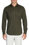 Alton Lane Harris Everyday Cotton Piqué Popover Shirt In Olive Twill