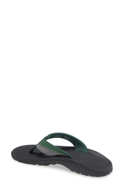 Olukai 'ohana Koa' Flip Flop In Shadow Green/ Charcoal