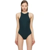 Skims Green Fits Everybody High Neck Bodysuit In Cypress