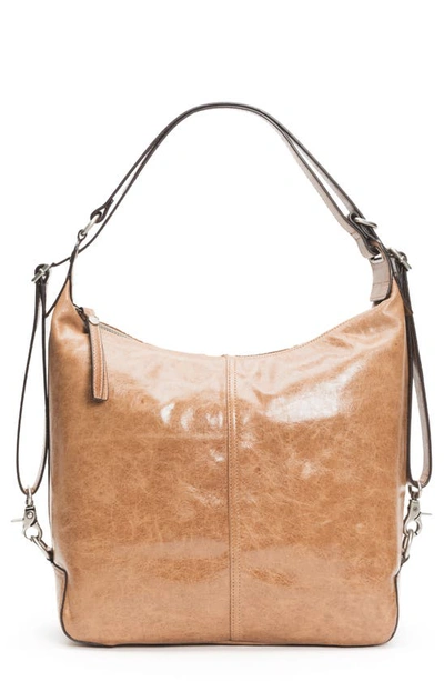 Frye Gia Convertible Leather Backpack In Taupe