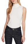 Court & Rowe Sleeveless Turtleneck Top In Soft Ecru