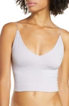 Free People Intimately Fp Ribbed V-neck Crop Top In Lilac