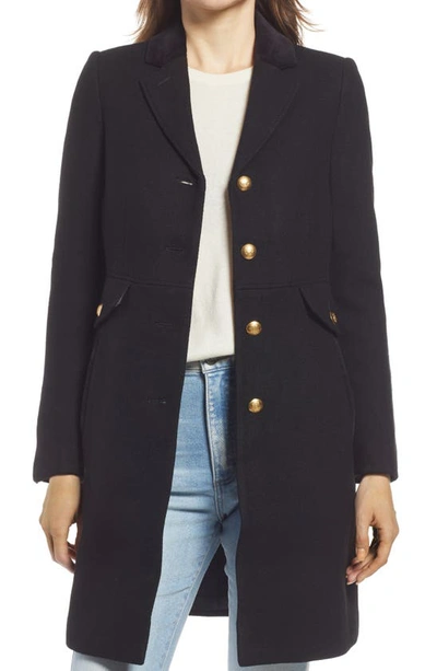 Joules Windsor Wool Blend Coat In Black