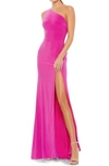 Mac Duggal One Shoulder Jersey Sheath Gown In Candy Pink