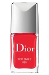 Dior Vernis Couture Colour Gel-shine & Long-wear Nail Lacquer In 080 Red Smile