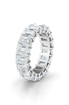 Hautecarat Emerald Cut 6.60ct Tw Lab Created Diamond 18k Gold Eternity Band In White Gold