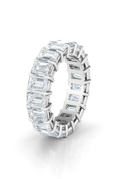 Hautecarat Emerald Cut 6.60ct Tw Lab Created Diamond 18k Gold Eternity Band In White Gold