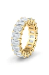 Hautecarat Emerald Cut Diamond 18k Gold Eternity Band In Yellow Gold