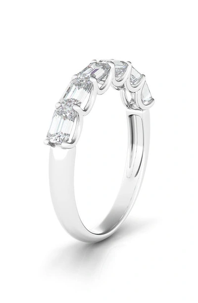 Hautecarat Half Sideways Emerald Cut Diamond 14k Gold Eternity Ring In White Gold
